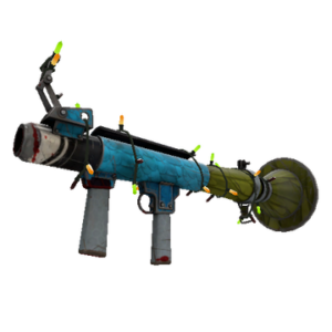 Unusual Festivized Professional Killstreak Macaw Masked Rocket Launcher (Battle Scarred)