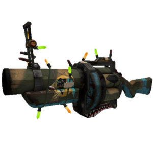 Unusual Festivized Professional Killstreak Warhawk Grenade Launcher (Battle Scarred)