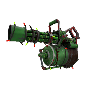 Festivized Elfin Enamel Minigun (Battle Scarred)