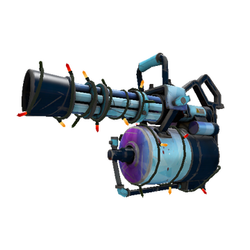 Strange Festivized Specialized Killstreak Frozen Aurora Minigun (Well-Worn)