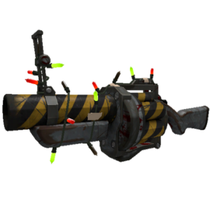 Strange Festivized Specialized Killstreak Hazard Warning Grenade Launcher (Battle Scarred)